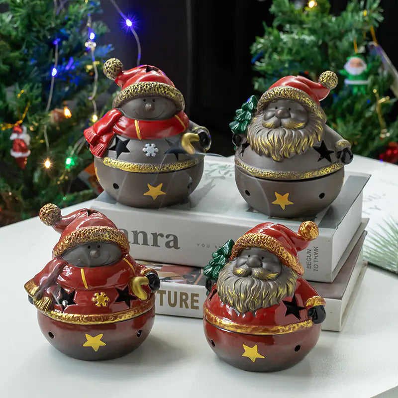 Ceramic Christmas Santa Snowman Incense Burner