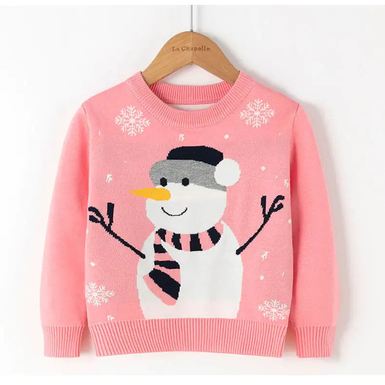 Cartoon Christmas Red Snowman Pullover Sweater