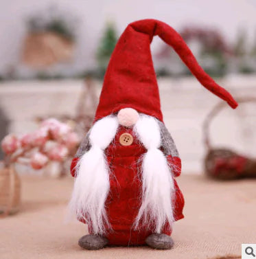 Christmas Decorations - Faceless Doll & Forest Santa Figurine