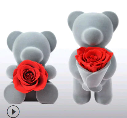 Eternal Rose Bear with Flowers - Cute Christmas Gift
