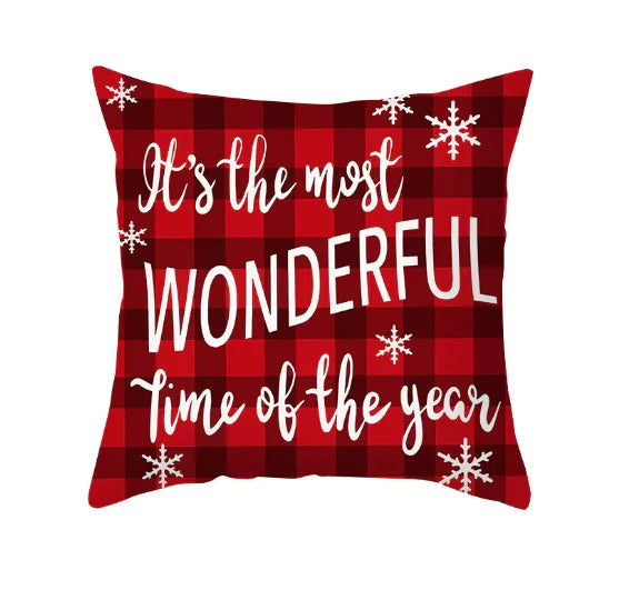 Cartoon Christmas Throw Pillow Cover for Sofa (1pc)