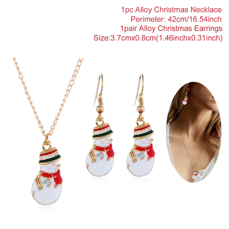 Christmas Jewelry Set: Earrings and Necklace