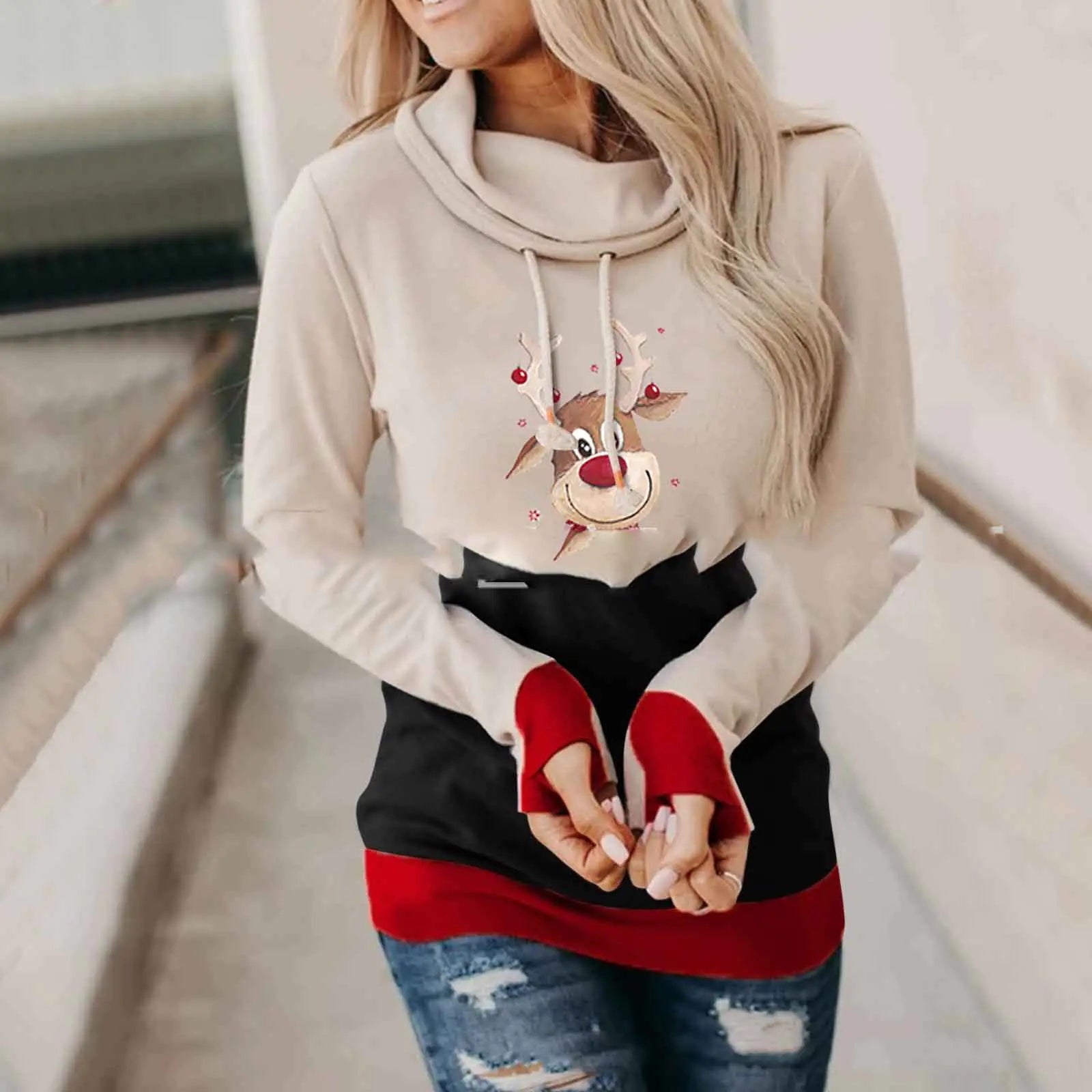 Christmas Hoodie Sweatshirt with Long Sleeves