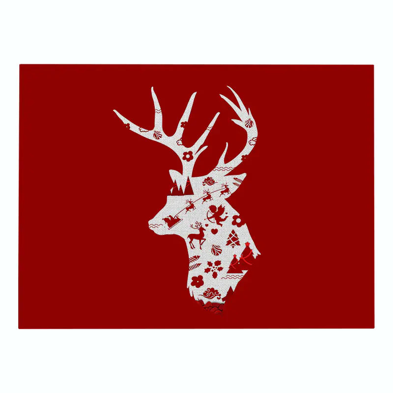 Christmas Red Cotton and Linen Placemat Series