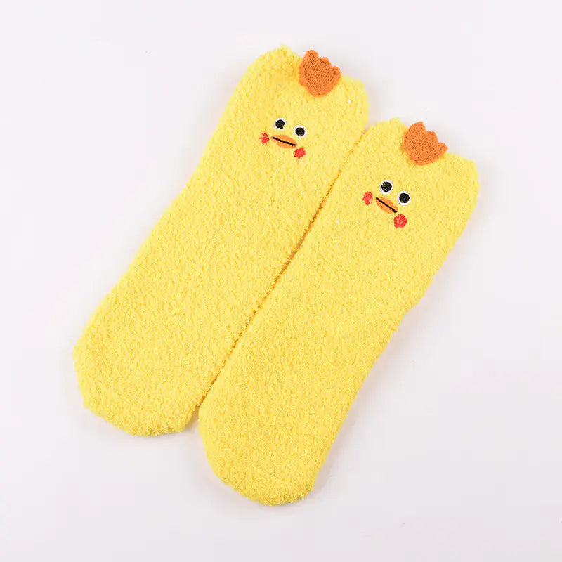 Christmas Cartoon Coral Fleece Terry Socks