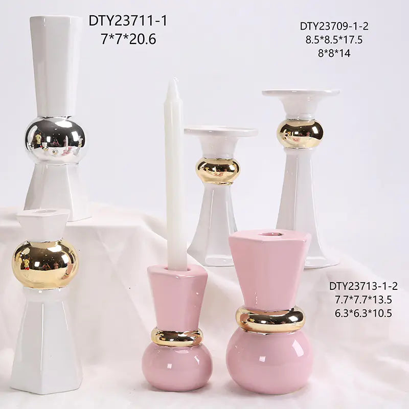 Creative Christmas Candle Holder with Glowing Ceramic House