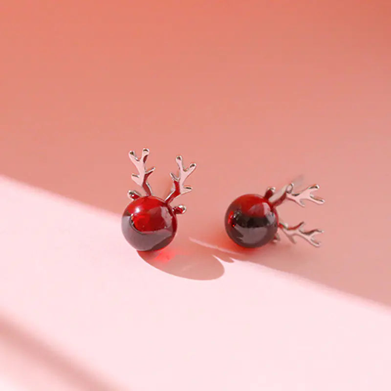 Fashionable Christmas Reindeer Head Earrings (Wholesale)