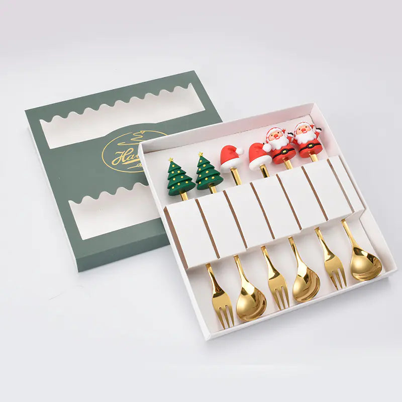 Stainless Steel Christmas Spoon Set with Forks
