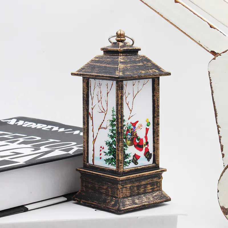 Christmas Snowman Candle Lantern Table Night Light Decor