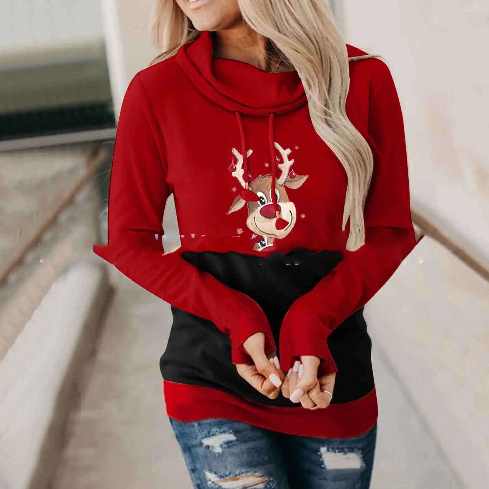 Christmas Hoodie Sweatshirt with Long Sleeves
