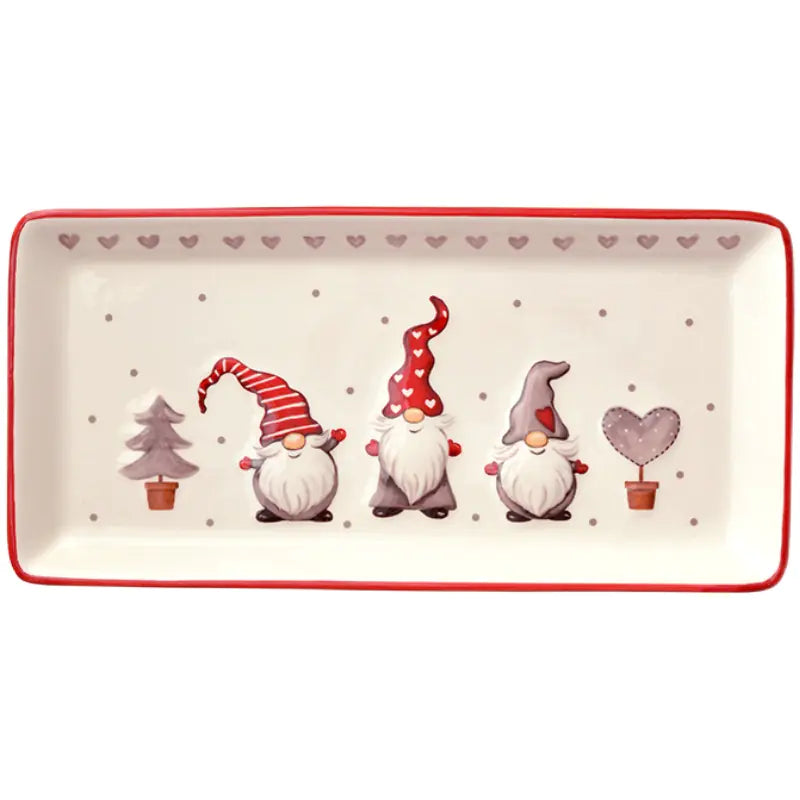 Creative Minimalist Rectangular Christmas Ceramic Plate