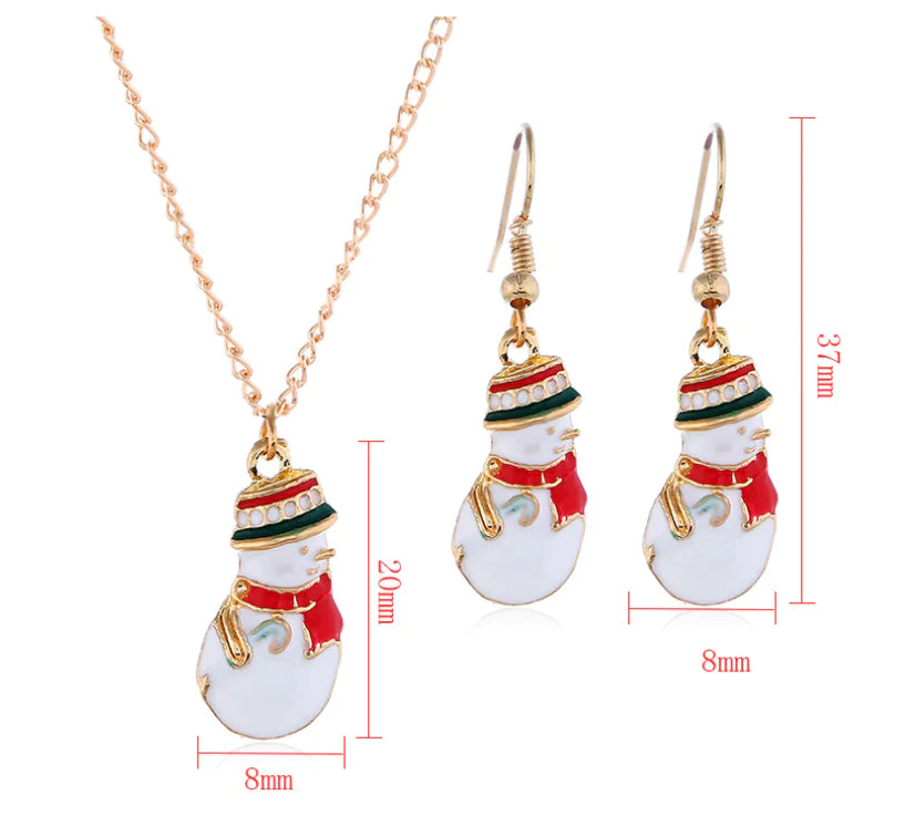 Christmas Jewelry Set: Earrings and Necklace