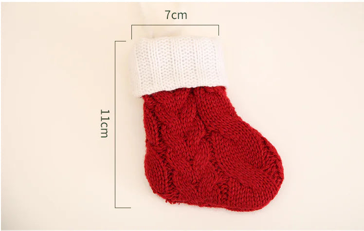 Knit Christmas Stockings and Holiday Table Decor Set