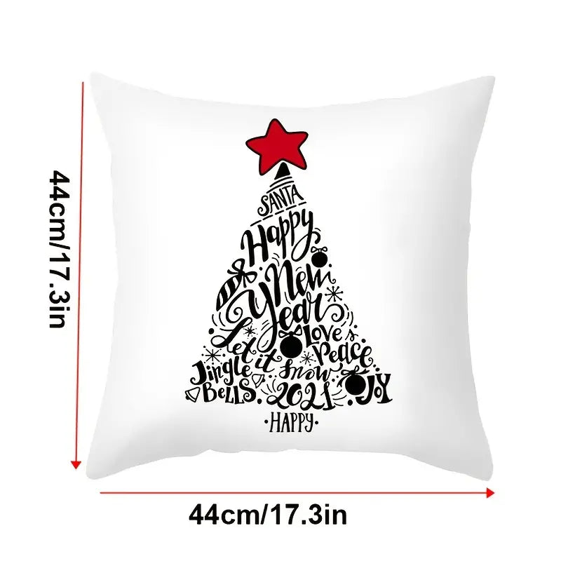 Cartoon Christmas Throw Pillow Cover for Sofa (1pc)