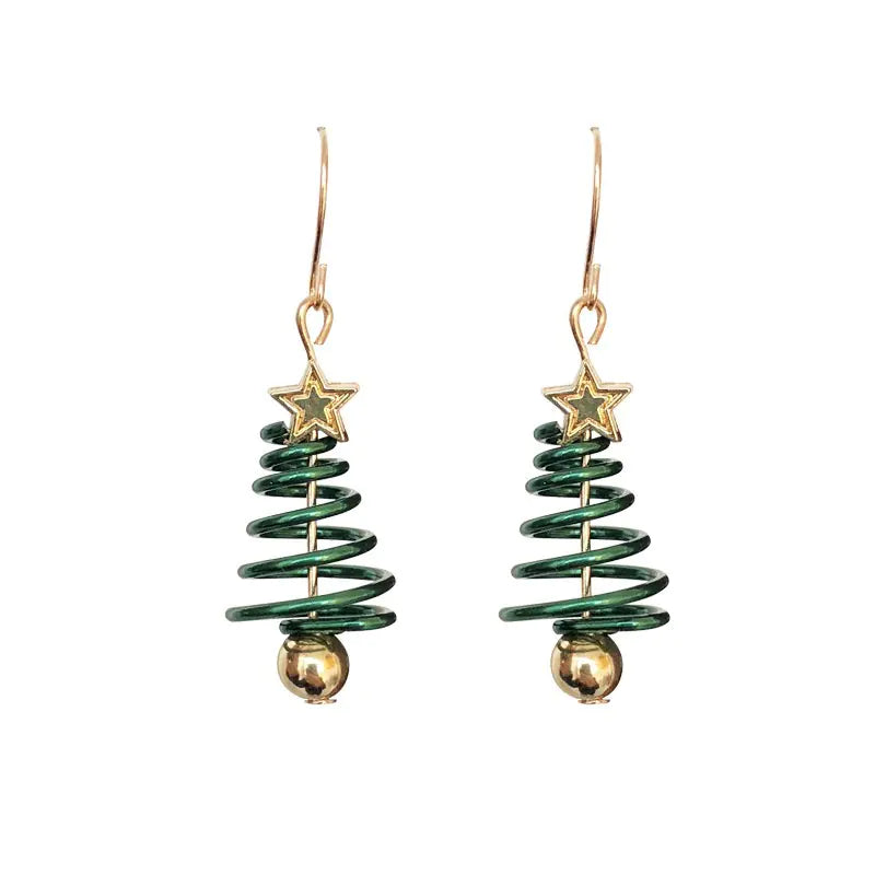 Creative Star Christmas Tree Earrings Wholesale