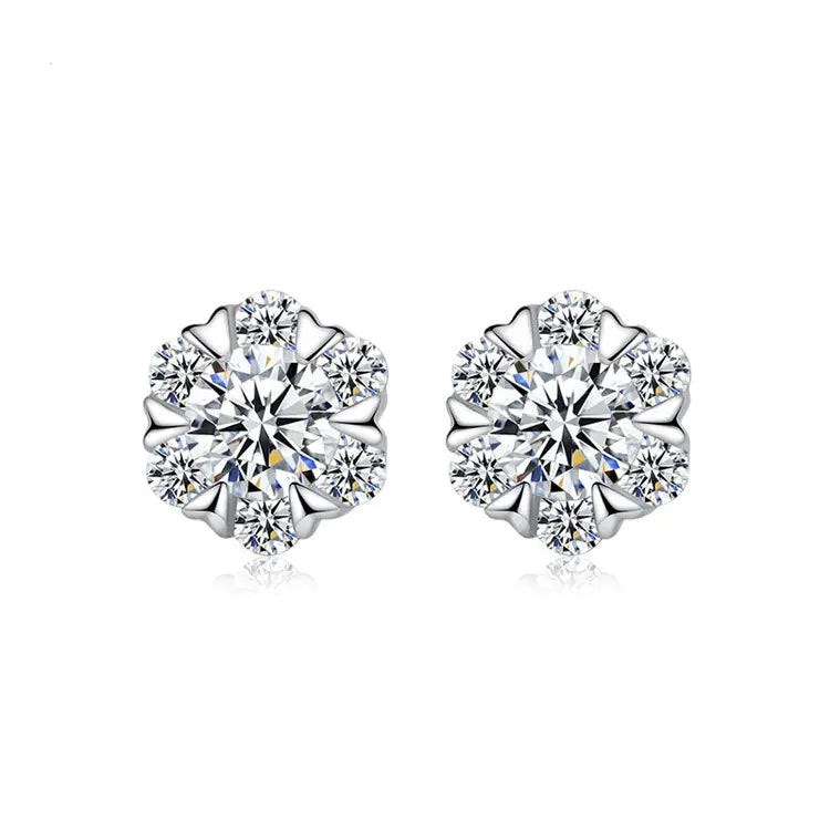 S925 Silver Snowflake Earrings for Women, Christmas Gift