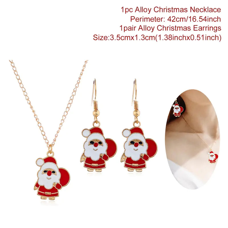 Christmas Jewelry Set: Earrings and Necklace