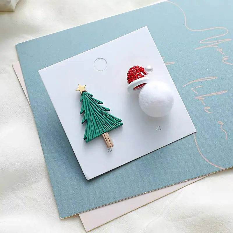 Korean Style S925 Silver Stud Earrings with Christmas Tree