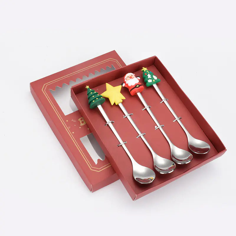 Stainless Steel Christmas Spoon Set with Forks