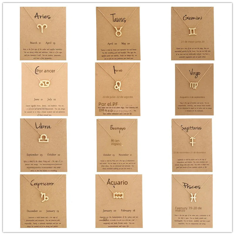 Zodiac Alloy Pendant Necklace Wholesale Christmas Gift