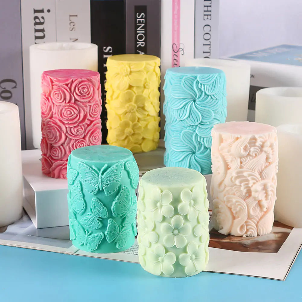 Cylindrical Aromatherapy Candle Silicone Mold Set