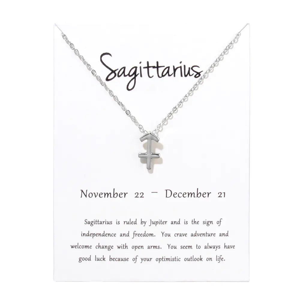 Zodiac Alloy Pendant Necklace Wholesale Christmas Gift