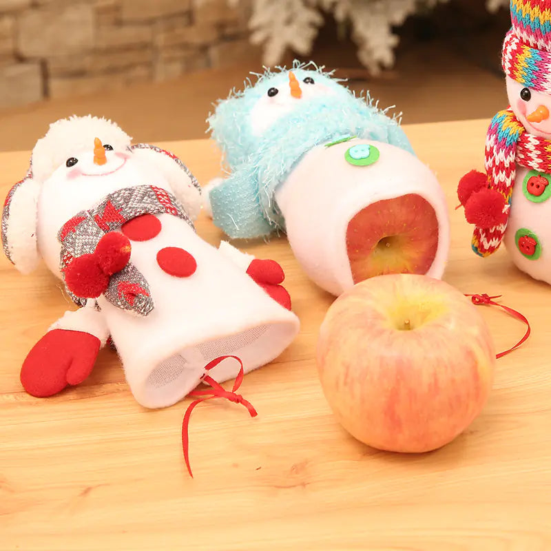Snowman Christmas Eve Apple Bag - Holiday Decor Gift