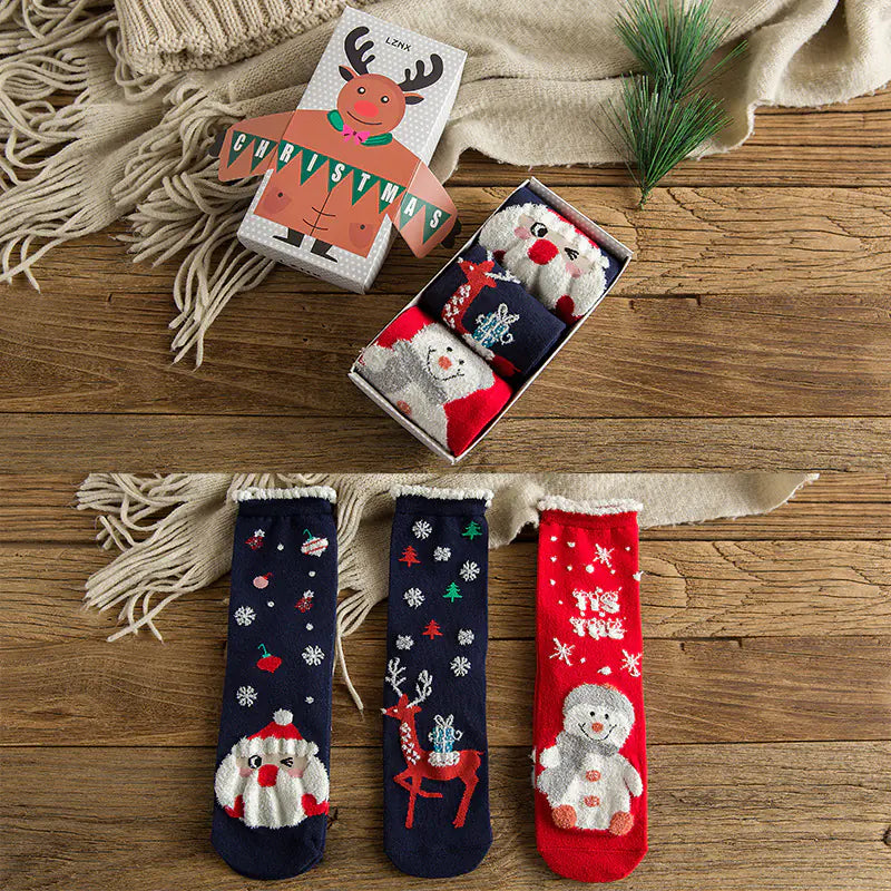 Women's Gift Boxed Christmas Socks - Cotton Trendy Style