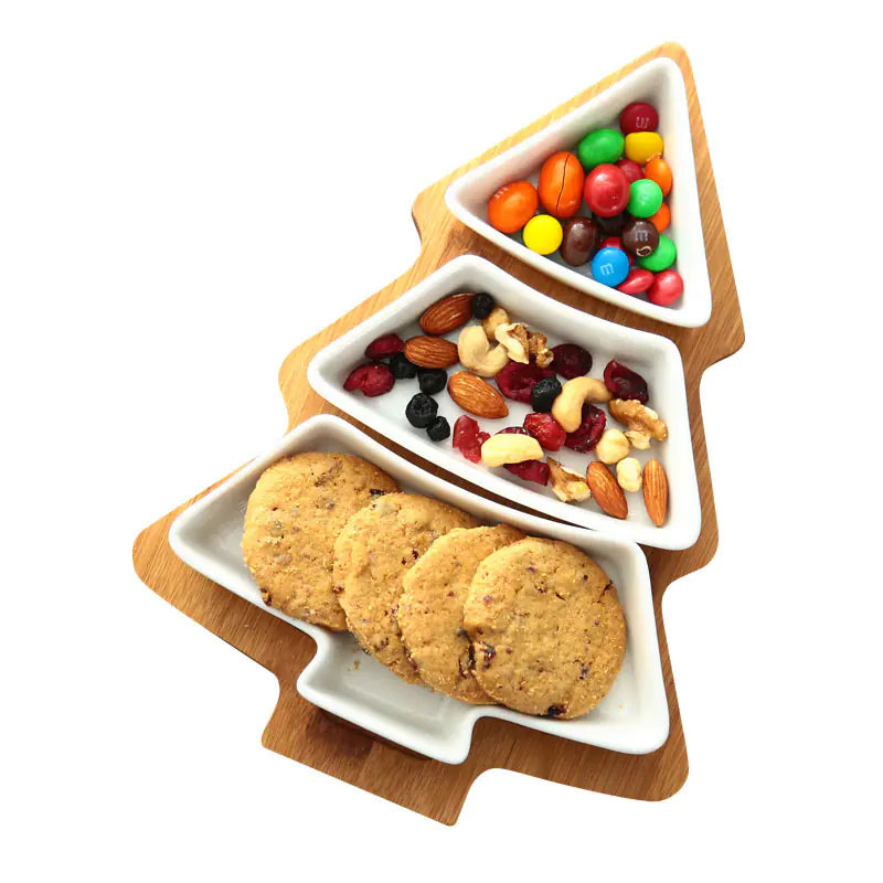 Christmas Tree Fruit Platter with Snack Dividers