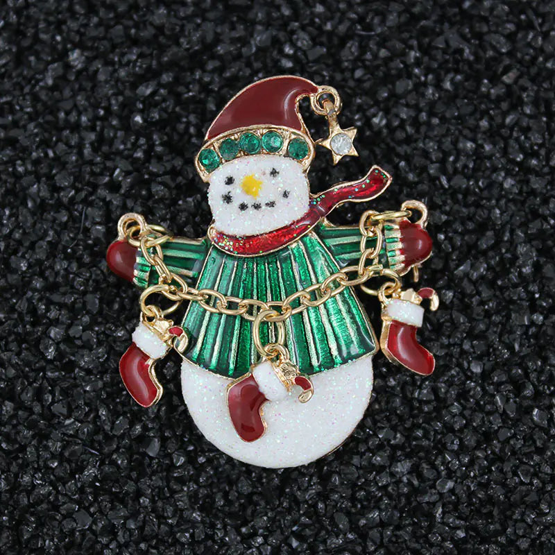 High-Quality Cartoon Santa Brooch for Christmas Gifts