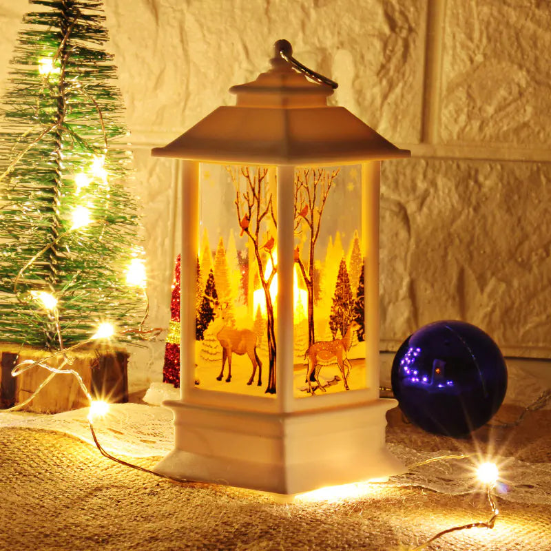 Christmas Snowman Candle Lantern Table Night Light Decor