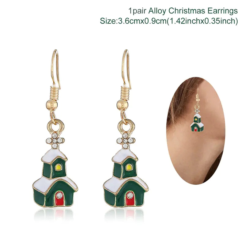 Christmas Jewelry Set: Earrings and Necklace