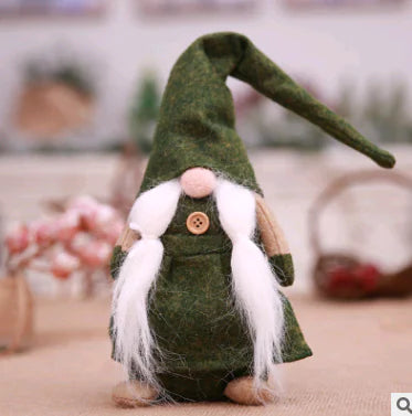 Christmas Decorations - Faceless Doll & Forest Santa Figurine