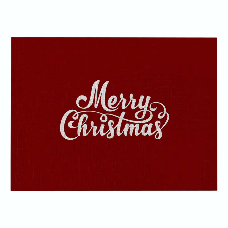 Christmas Red Cotton and Linen Placemat Series