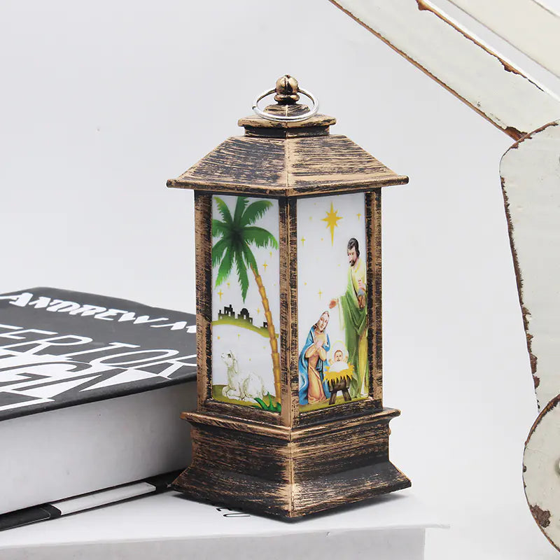 Christmas Snowman Candle Lantern Table Night Light Decor