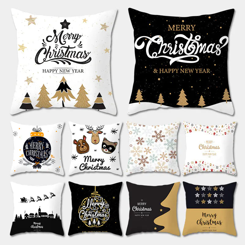 Christmas Words Decorative Pillow Cover