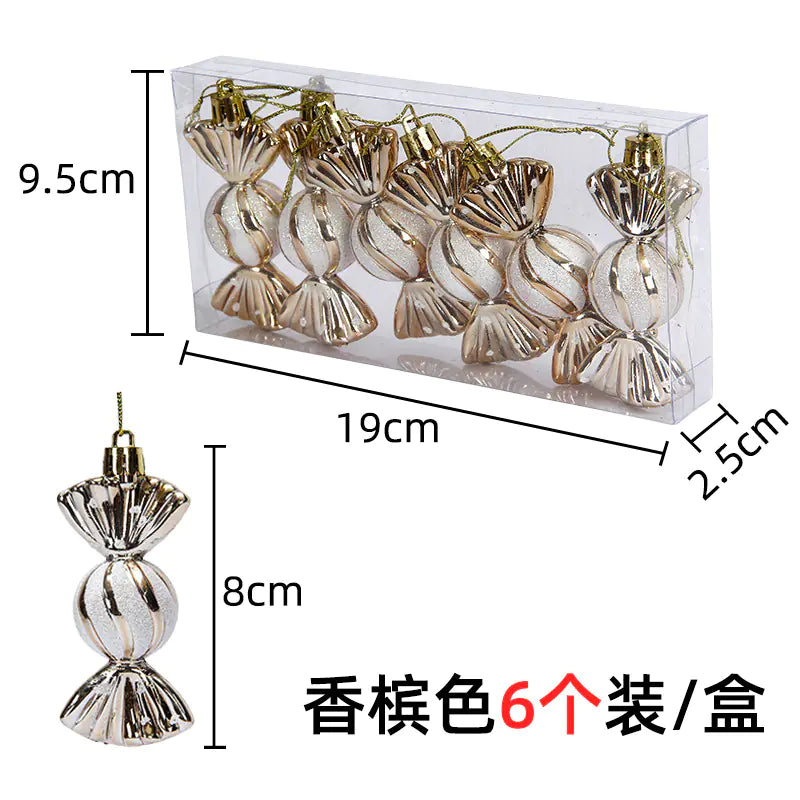 "Electroplated Colorful Candy Christmas Tree Ornaments"