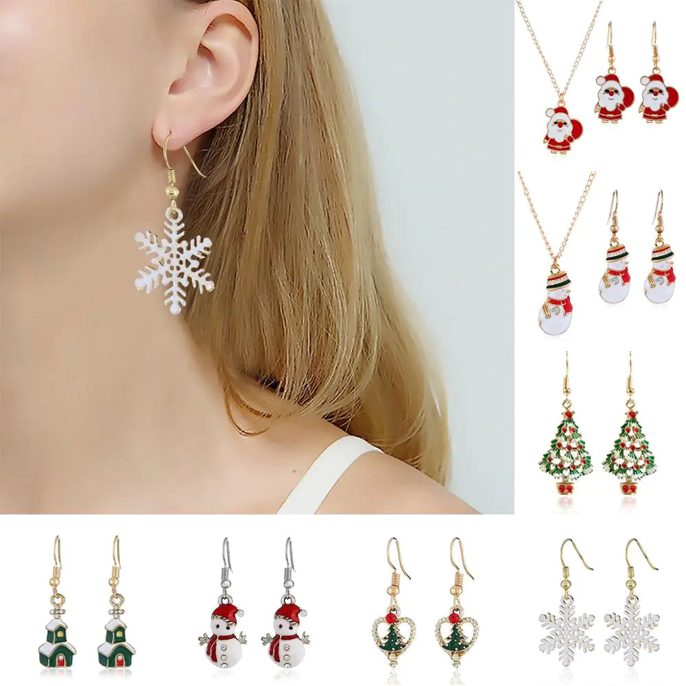 Christmas Jewelry Set: Earrings and Necklace