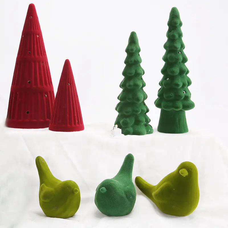 Creative Christmas Candle Holder with Glowing Ceramic House