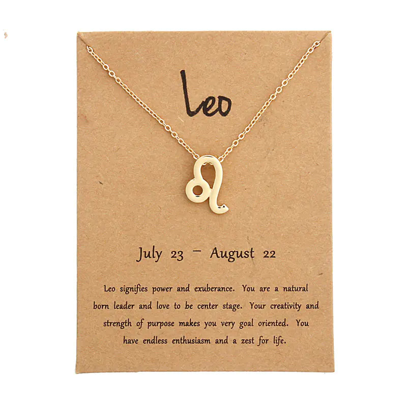 Zodiac Alloy Pendant Necklace Wholesale Christmas Gift