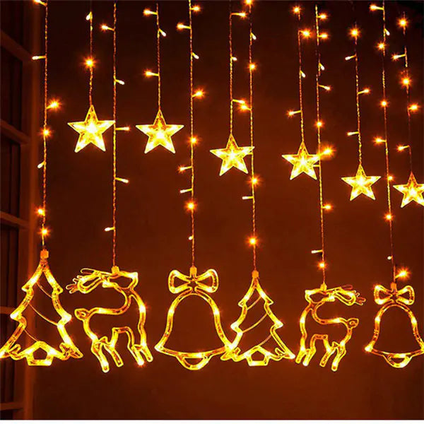 LED Christmas Star and Bell Suction Cup Lights