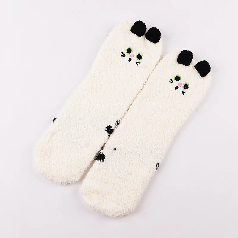 Christmas Cartoon Coral Fleece Terry Socks