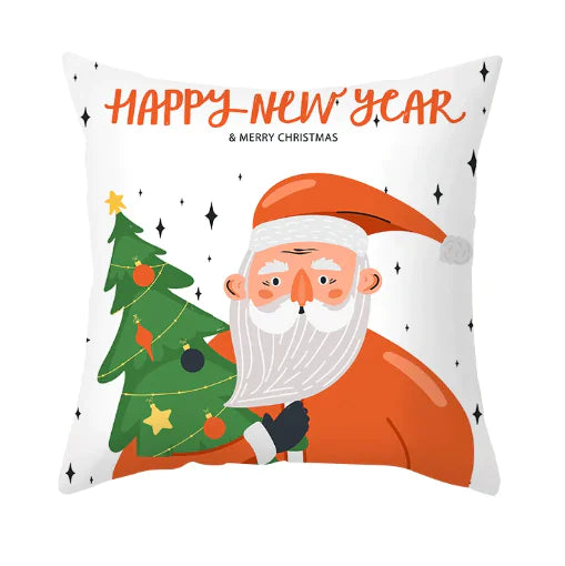 Cartoon Christmas Throw Pillow Cover for Sofa (1pc)