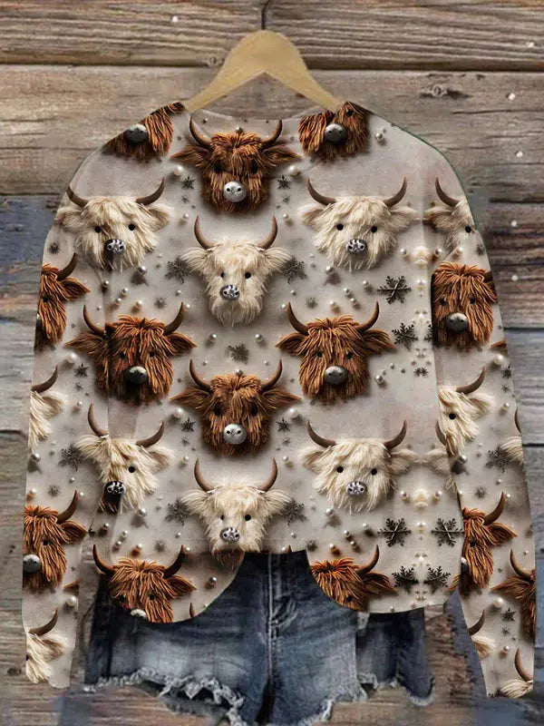 Women's Christmas Trend Round-neck Shirt