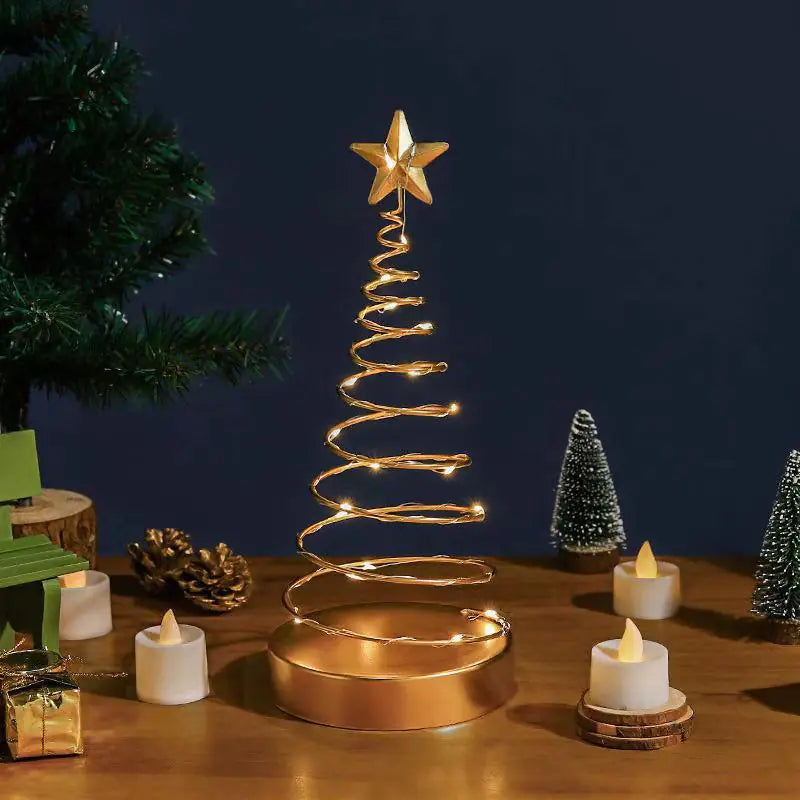 Spiral Christmas Tree Iron Ornaments for Home Decor