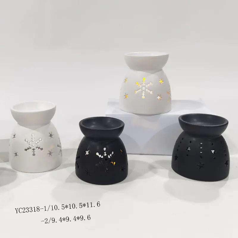 Creative Christmas Candle Holder with Glowing Ceramic House