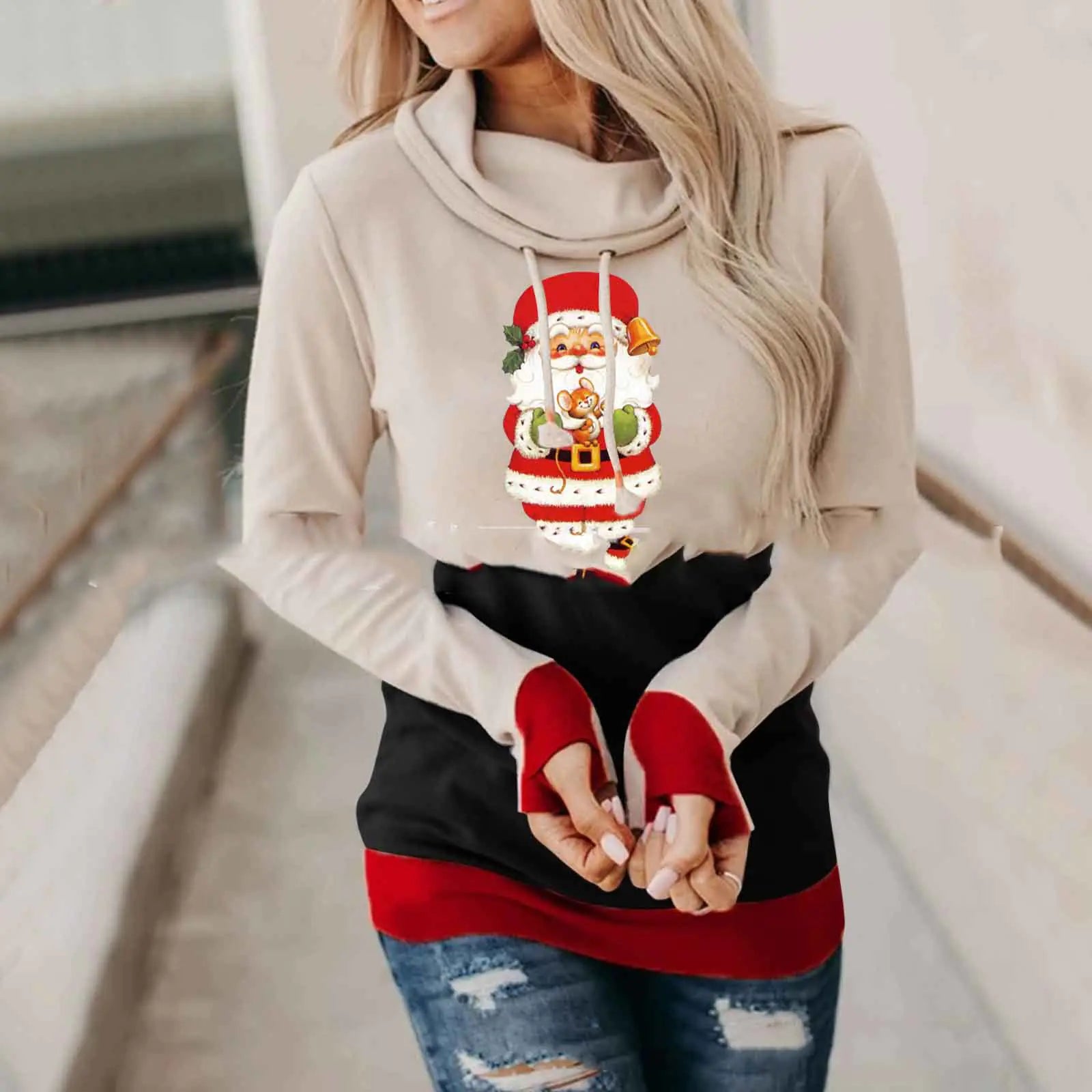 Christmas Hoodie Sweatshirt with Long Sleeves