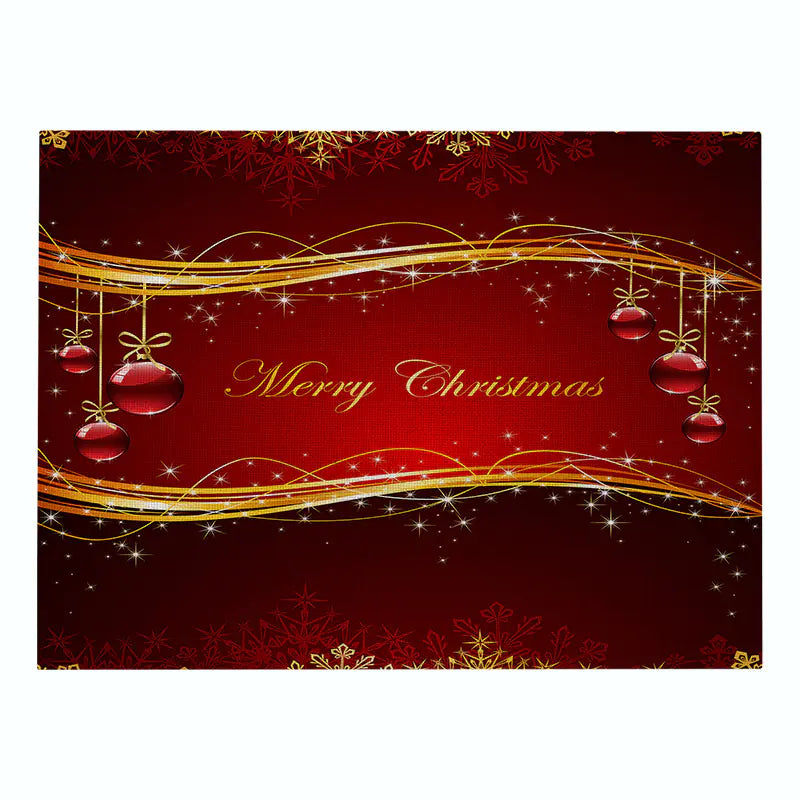 Christmas Red Cotton and Linen Placemat Series
