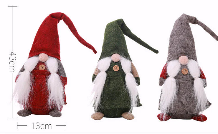 Christmas Decorations - Faceless Doll & Forest Santa Figurine