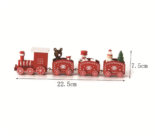 Christmas Wooden Mini Train Decoration (Solid Wood)